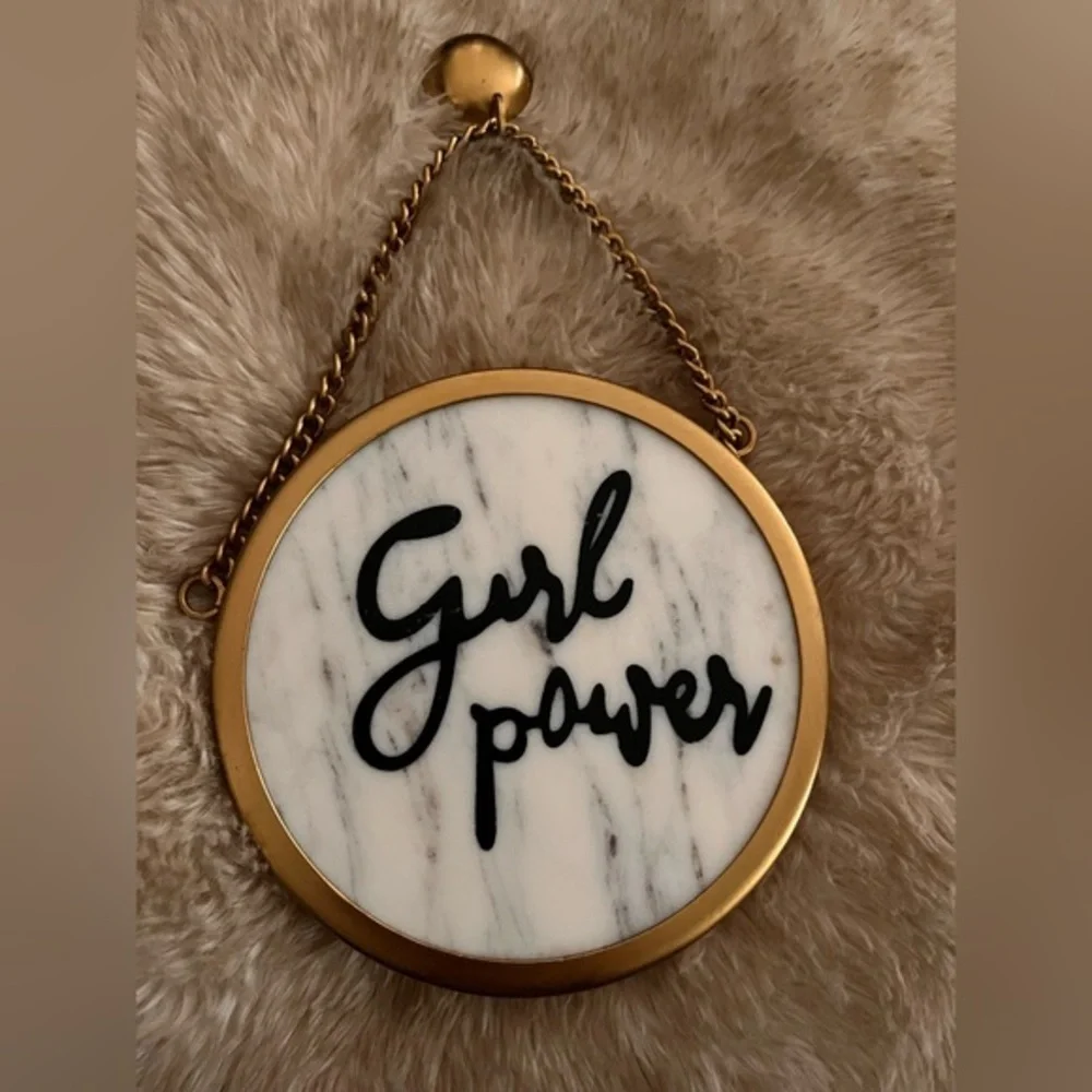 Girl power wall decor marble with gold wall hanging